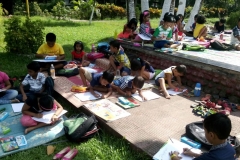 Students busy in Art Competition, 2016